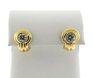 Italian 18K Gold Diamond Earrings