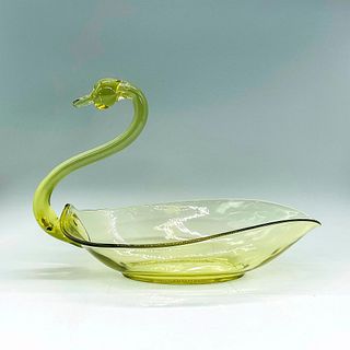 Duncan Miller Yellow Art Glass Dish/Bowl, Swan