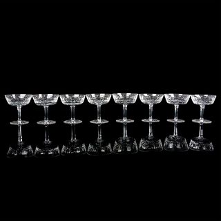 8pc Waterford Crystal Champagne Glasses, Lismore