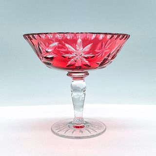 Candy Compote Dish in Cranberry Cut Glass Nachtmann Style