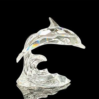 Swarovski Silver Crystal Figurine, Dolphin on a Wave
