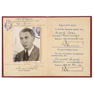Raoul Wallenberg Signed Passport for Jewish Colleague