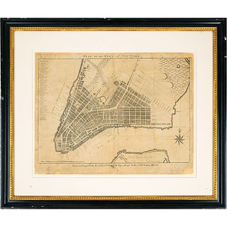 Exceedingly rare circa 1796 map of New York City, chronicling the post-Revolution development of Manhattan