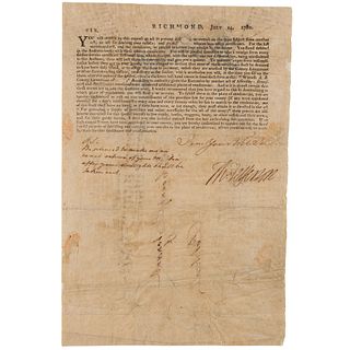 Thomas Jefferson Revolutionary War-Dated Document Signed for Drafting and Payment of Virginia State Militia (Sole Surviving Copy)