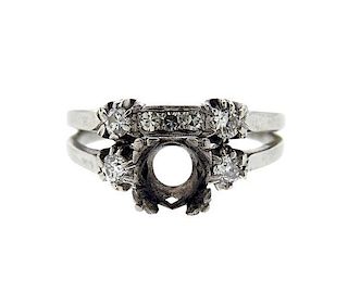 Antique Platinum Diamond Engagement Ring Mounting