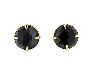 Ippolita 18K Gold Hematite Rock Crystal Earrings