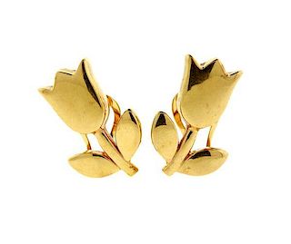 Tous 18K Gold Tulip Earrings