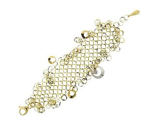 Orlandini 18K Gold Diamond Wide Scintille Bracelet