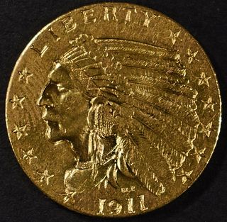 1911 $2.5 GOLD INDIAN