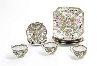 A Collection of Rose Medallion Table Articles, Diameter of plate 8 1/4 inches.