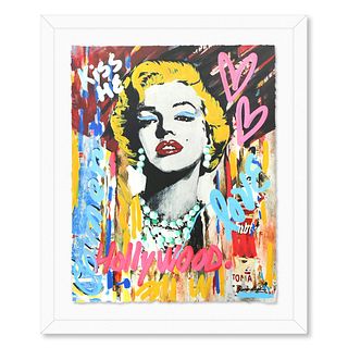 Nastya Rovenskaya- Mixed Media on Paper "Marilyn Monroe II"