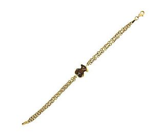 Tous 18K Gold Bear Double Chain Bracelet