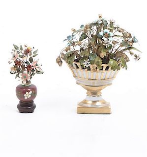 Two Decorative Floral Articles, Height of taller 7 1/2 inches.