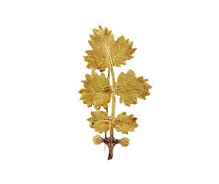 Buccellati 18K Gold Leaf Motif Brooch Pin
