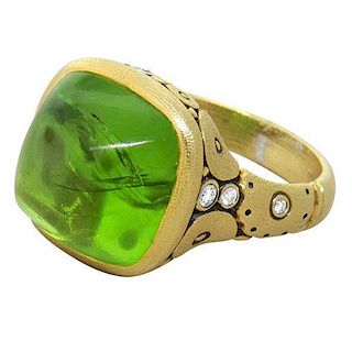 Alex Sepkus 18k Gold Diamond Peridot Ring