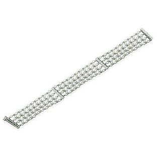 Estate 18k White Gold Pearl Diamond Bracelet