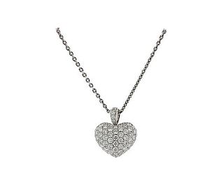 18K Gold Diamond Heart Pendant Necklace