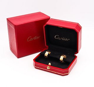 Cartier Paris Tank Francaise Hoop Clips Earrings In Solid 18K Gold