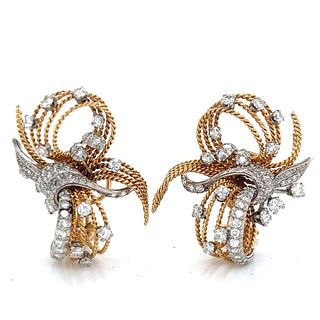 18K Yellow Gold 3.70 Ct. Diamond Earrings