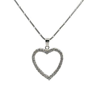 14k Gold Heart Pendant Necklace with Diamonds