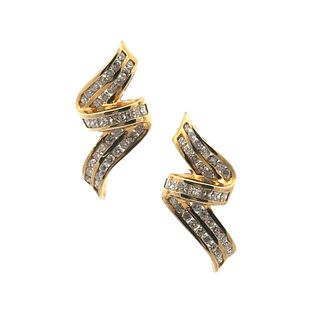 3.50 Ctw Diamonds 14k Gold Earrings