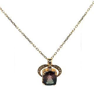 Tourmaline & Diamonds 18k Gold Necklace
