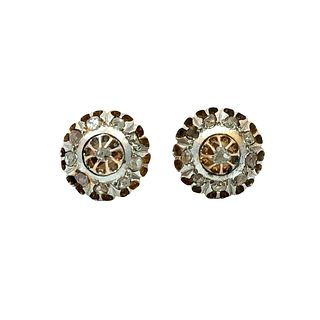 Victorian Studs in 18k gold with Diamonds