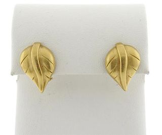 Temple St. Clair 18k Gold Leaf Earrings