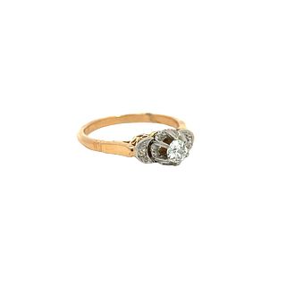 Antique Engagement Ring in 18k Gold & Platinum