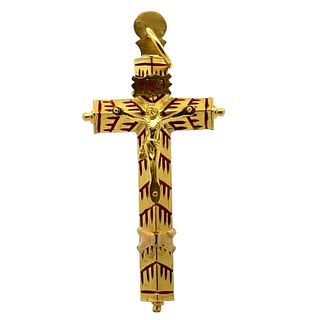 European Antique 19k Gold Cross Pendant