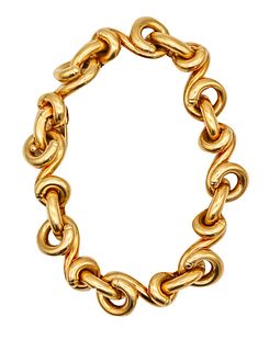 Van Cleef Arpels 1970 Paris Twisted Links Bracelet In 18 Kt Gold