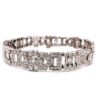 Art Deco Platinum 10.50 Ct. Diamond Bracelet