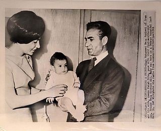 An Original AP Press Photos of Iran King & Queen with Prince Reza Pahlavi , 1961
