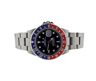Rolex GMT Master II Steel Black Dial Watch Ref 16710