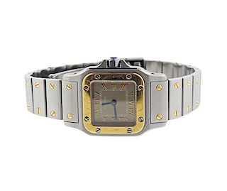 Cartier Santos 18k Gold Stainless Steel Watch