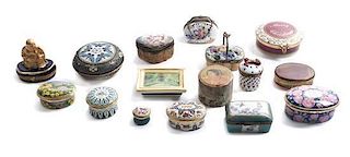 A Collection of Various Diminutive Lidded Boxes, Length of longest 2 3/4 inches.
