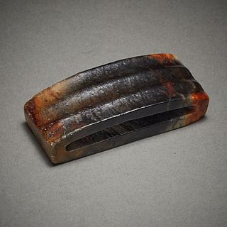 Likely Archaic Chinese Grooved Jade Scabbard Slide