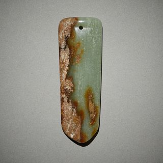 Archaic Chinese Hardstone Spear Point Pendant