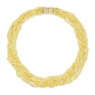 Yellow Sapphire Bead Necklace