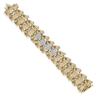 Vintage Diamond Gold Bracelet, French