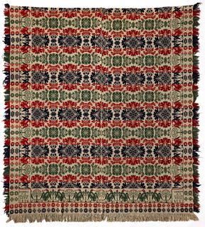PENNSYLVANIA ATTRIBUTED DATED JACQUARD COVERLET