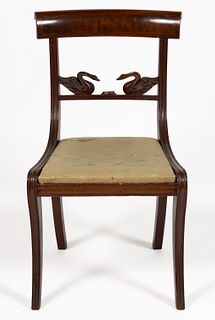 NEW YORK ATTRIBUTED, CLASSICAL INLAID MAHOGANY SIDE CHAIR