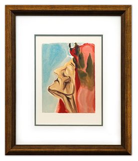 Salvador Dali- Original Color Woodcut on B.F.K. Rives Paper "Paradise 7"