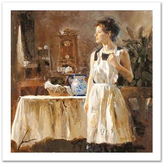 Pino (1939-2010), "Sunday Chores" Limited Edition on Canvas, Numbered and Hand Signed with Certificate of Authenticity.