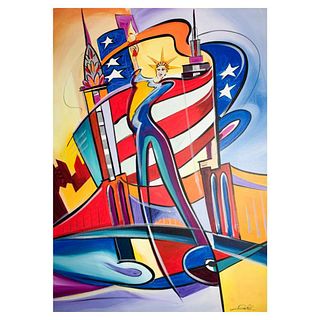 Alfred Gockel, "Rhythm of NY" Hand Signed Limited Edition on Canvas with Letter of Authenticity.