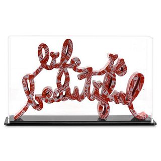 Mr. Brainwash- Resin Sculpture with Display Case "Life is Beautiful (Fragile Sticker)"
