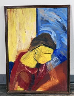 EXPRESSIONISTIC PAINTING OF SAD WOMAN