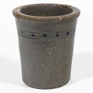 CHARLES F. DECKER (1832-1914), EASTERN TENNESSEE DECORATED STONEWARE CUP