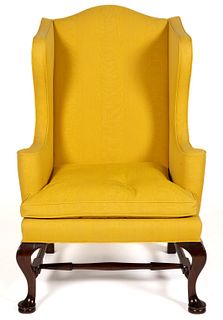 BOSTON QUEEN ANNE MAHOGANY WING CHAIR