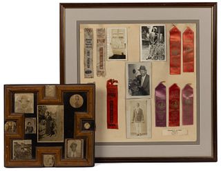 CHARLES HENRY SAUNDERS (SHELBY, CLEVELAND CO., NORTH CAROLINA, 1901-1984) FRAMED AWARDS AND PHOTOGRAPHS, LOT OF TWO